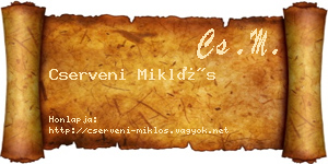 Cserveni Miklós névjegykártya