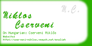 miklos cserveni business card